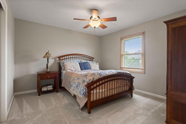 4606 Gershwin Ct, Grove City, OH 43123 - bedroom featuring light colored carpet, baseboards, and a ceiling fan