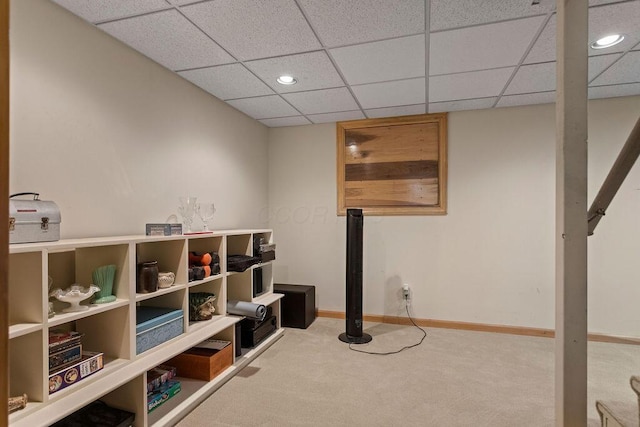 4606 Gershwin Ct, Grove City, OH 43123 - finished basement featuring carpet floors, recessed lighting, baseboards, and a drop ceiling