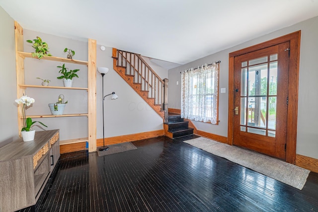 236 Ruth Ave, Mansfield, OH 44907 - entrance foyer with stairs, baseboards, and wood-type flooring