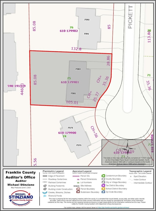 7581-7583 Pickett Ln Unit 83, Columbus, OH 43235 - map showing property parcels