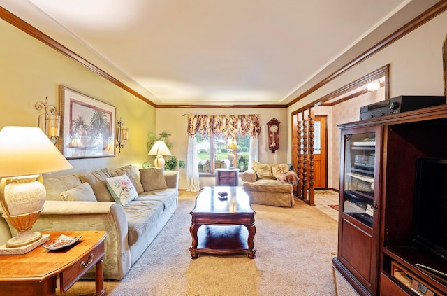 1027 Peggys Cv, Reynoldsburg, OH 43068 - living area with ornamental molding and light carpet