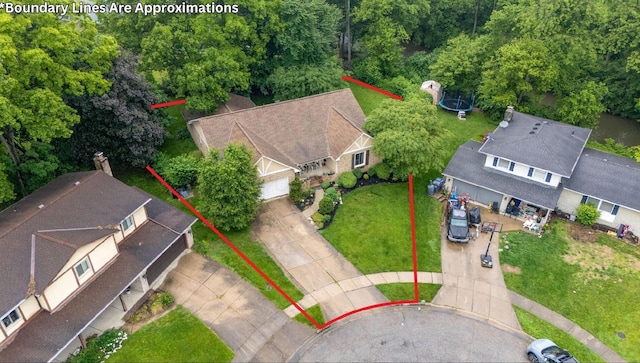 1027 Peggys Cv, Reynoldsburg, OH 43068 - view from above of property featuring property boundaries highlighted