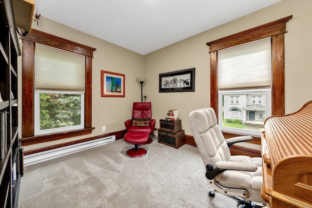 540 Linwood Ave, Columbus, OH 43205 - office space featuring a baseboard radiator, carpet floors, and baseboards