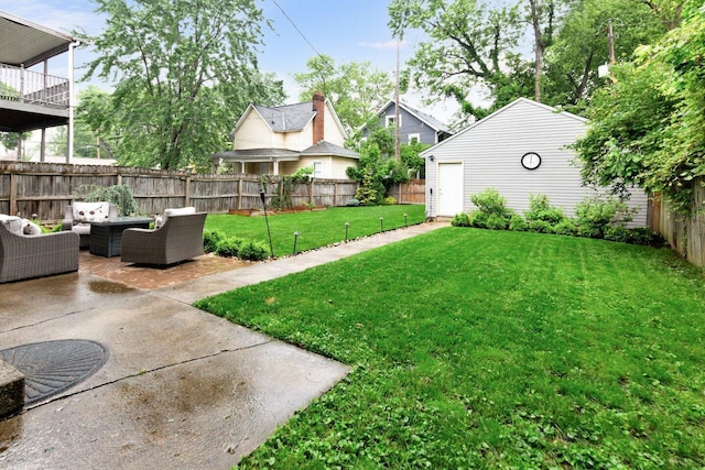 540 Linwood Ave, Columbus, OH 43205 - view of yard with an outdoor living space, a patio, and an outdoor structure