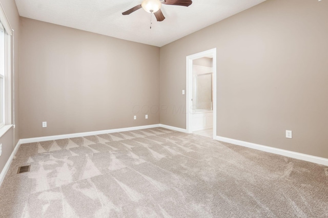 6618 Wild Rose Ln, Westerville, OH 43082 - empty room with ceiling fan, light colored carpet, and baseboards
