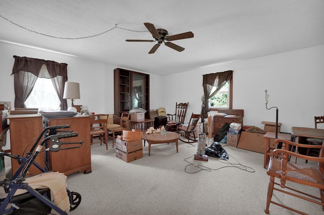 7682 Northridge Rd, Johnstown, OH 43031 - carpeted living area featuring ceiling fan