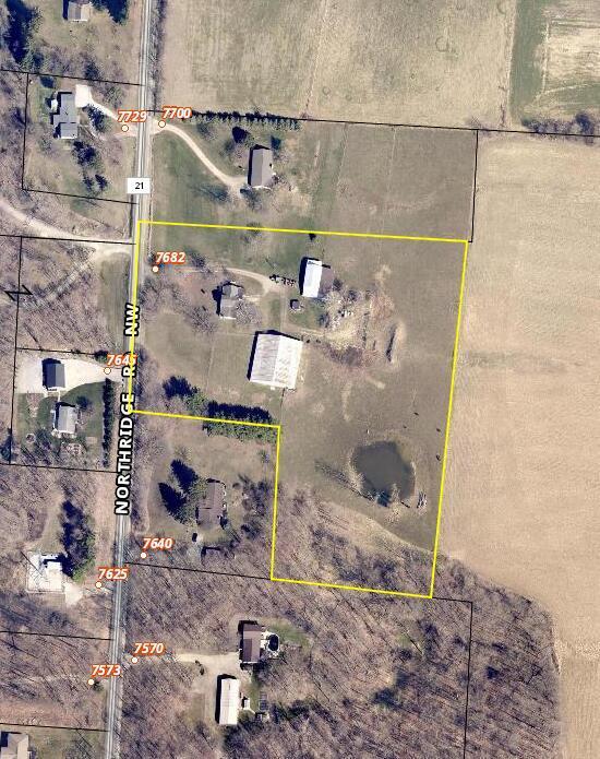 7682 Northridge Rd, Johnstown, OH 43031 - map of property location featuring property parcel outlined