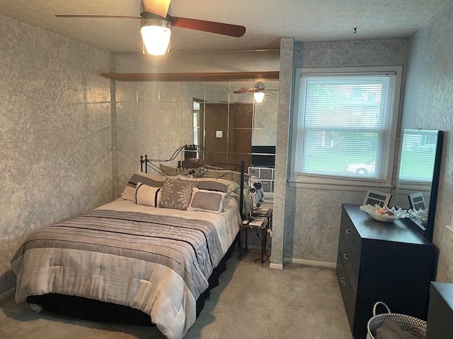 314 Broken Arrow Rd, Columbus, OH 43230 - bedroom with carpet floors, ceiling fan, and a textured ceiling
