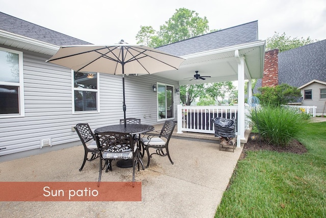 51 Appletree Ct, Howard, OH 43028 - view of patio / terrace with ceiling fan and outdoor dining area
