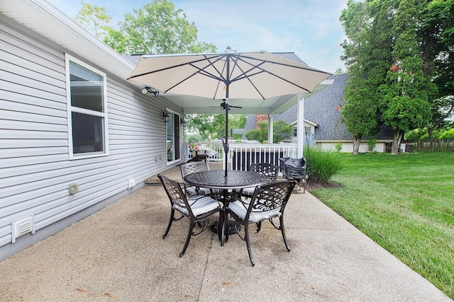 51 Appletree Ct, Howard, OH 43028 - view of patio featuring outdoor dining space and a ceiling fan