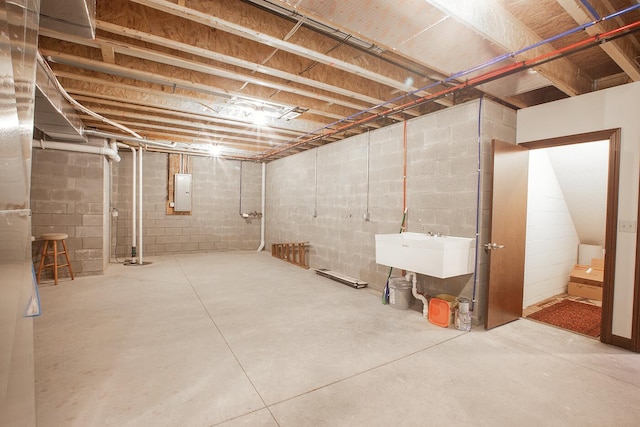 51 Appletree Ct, Howard, OH 43028 - unfinished below grade area featuring a sink and electric panel