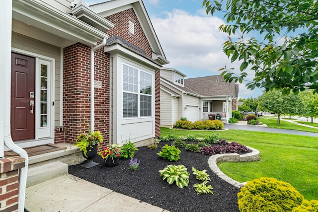2505 Isabella Blue Dr, Powell, OH 43065 - view of side of property with brick siding and a yard
