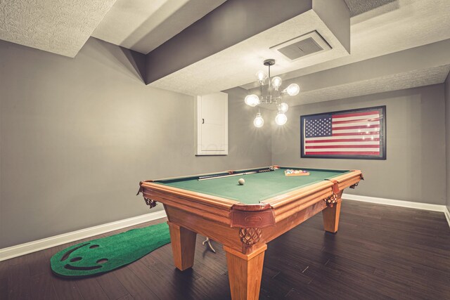2505 Isabella Blue Dr, Powell, OH 43065 - playroom with baseboards, wood finished floors, a textured ceiling, and pool table