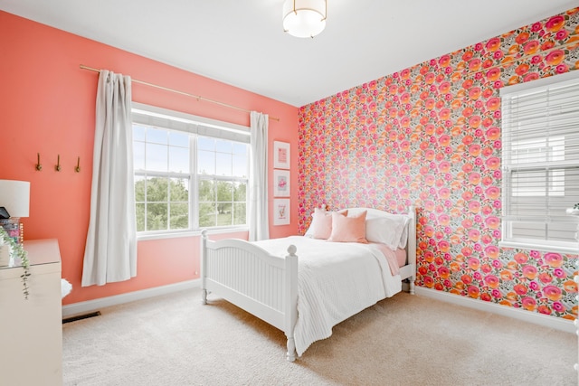 2505 Isabella Blue Dr, Powell, OH 43065 - carpeted bedroom featuring baseboards and wallpapered walls