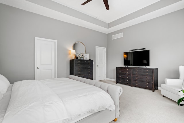 2505 Isabella Blue Dr, Powell, OH 43065 - bedroom with light colored carpet and ceiling fan