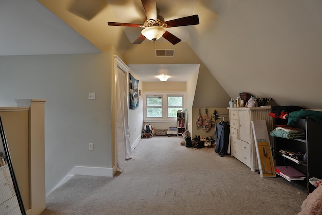 368 Alden Ave Unit 368, Columbus, OH 43201 - additional living space featuring carpet flooring, lofted ceiling, and a ceiling fan
