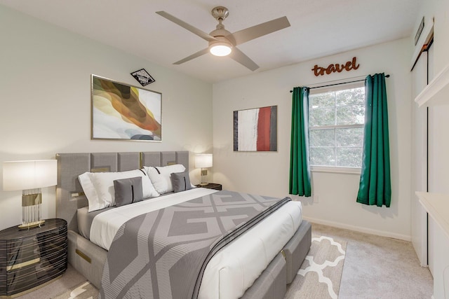 4071 Killary Dr, Dublin, OH 43016 - bedroom with light carpet, ceiling fan, and baseboards