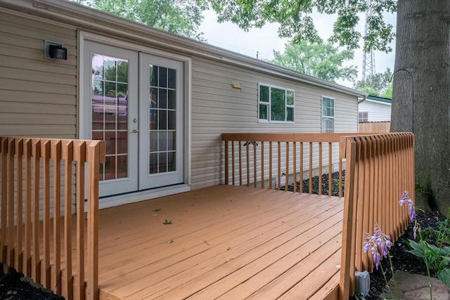 160 Cliff St, Buckeye Lake, OH 43008 - wooden terrace with french doors