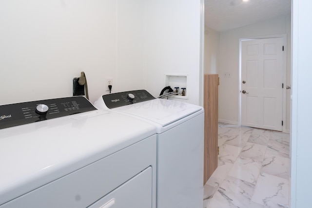 160 Cliff St, Buckeye Lake, OH 43008 - washroom with washing machine and clothes dryer and light marble finish flooring