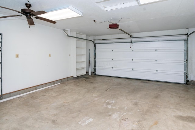 160 Cliff St, Buckeye Lake, OH 43008 - garage featuring a garage door opener and a ceiling fan