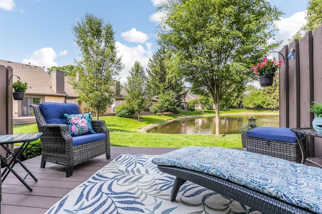 7179 Inverness Ct, Dublin, OH 43016 - deck featuring a yard and a water view