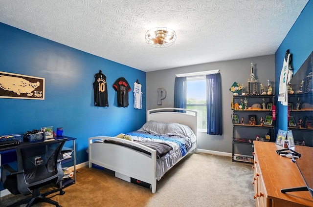 459 Wingate Pl, Mount Sterling, OH 43143 - bedroom with a textured ceiling, carpet floors, an office area, and baseboards