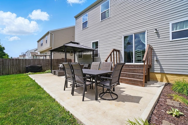 459 Wingate Pl, Mount Sterling, OH 43143 - view of patio with a gazebo, entry steps, and outdoor dining space