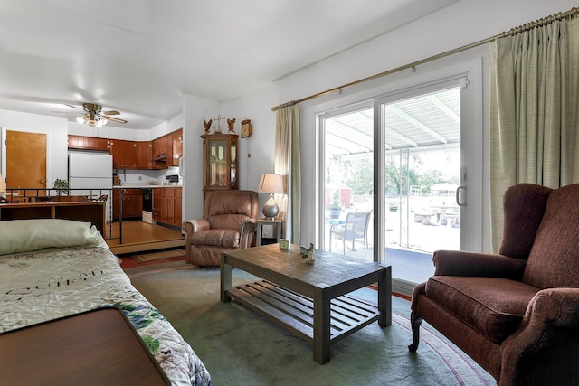 3723 Klibreck Dr, Columbus, OH 43228 - living room featuring a ceiling fan
