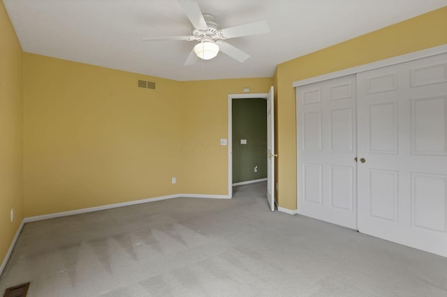 1015 Harborton Dr, Columbus, OH 43228 - unfurnished bedroom with baseboards, carpet flooring, a closet, and ceiling fan