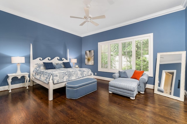 14 Lyonsgate Rd, Bexley, OH 43209 - bedroom with wood finished floors, crown molding, baseboards, and ceiling fan