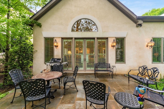 14 Lyonsgate Rd, Bexley, OH 43209 - view of patio with french doors, outdoor dining area, and grilling area