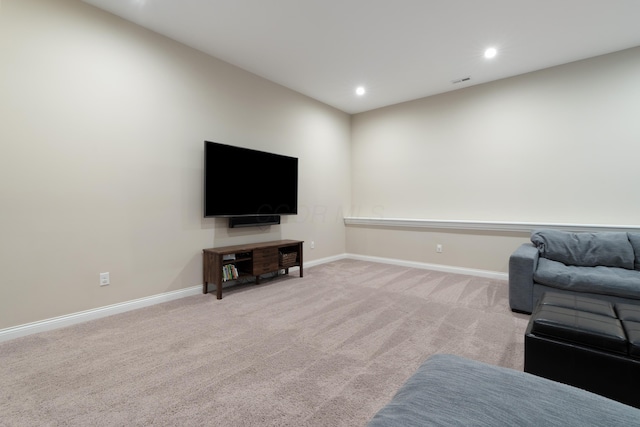 3669 Audubon Ave, Hilliard, OH 43026 - living area with baseboards, light carpet, and recessed lighting