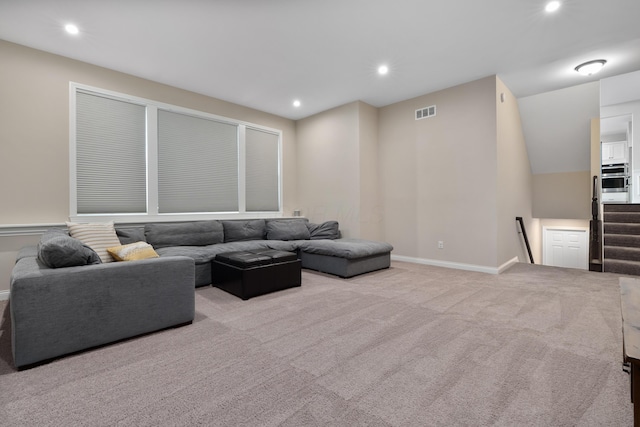 3669 Audubon Ave, Hilliard, OH 43026 - carpeted living area featuring baseboards and recessed lighting