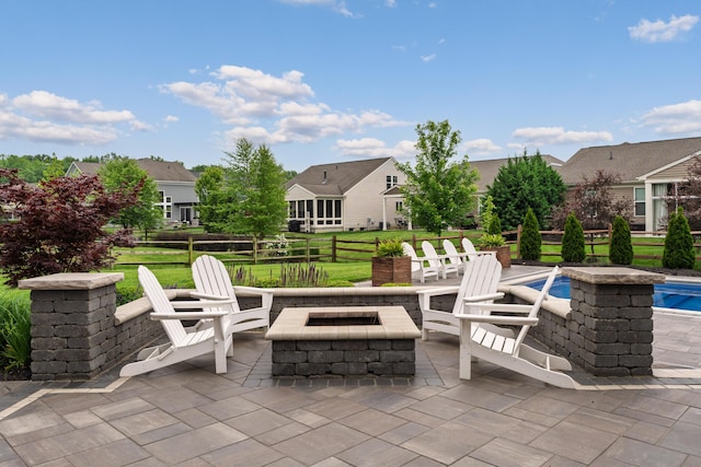 3669 Audubon Ave, Hilliard, OH 43026 - view of patio with a fire pit and an outdoor pool