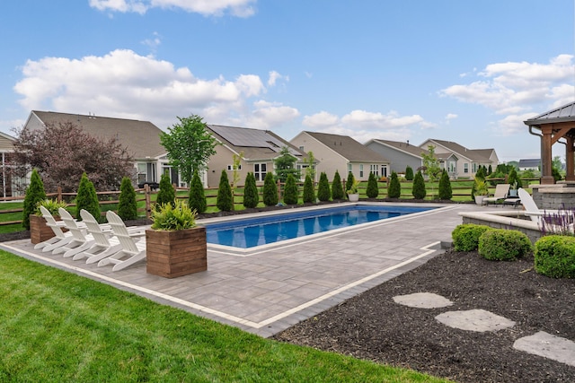 3669 Audubon Ave, Hilliard, OH 43026 - swimming pool with a patio, a residential view, a gazebo, and a yard
