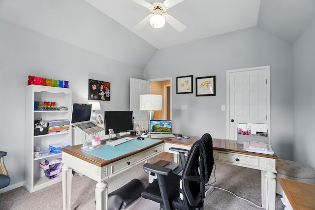 9146 Shawnee Trl, Powell, OH 43065 - carpeted office with lofted ceiling and ceiling fan