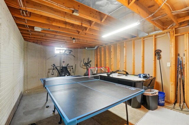 9146 Shawnee Trl, Powell, OH 43065 - game room with concrete flooring