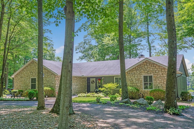 7326 State Route 19 Unit 2, Lots 27-30, Mount Gilead, OH 43338 - ranch-style home with stone siding and a shingled roof
