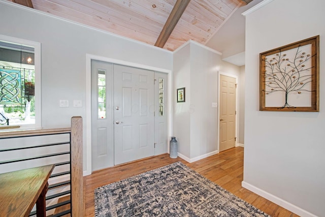 7326 State Route 19 Unit 2, Lots 27-30, Mount Gilead, OH 43338 - entrance foyer featuring wooden ceiling, healthy amount of natural light, and light wood-type flooring