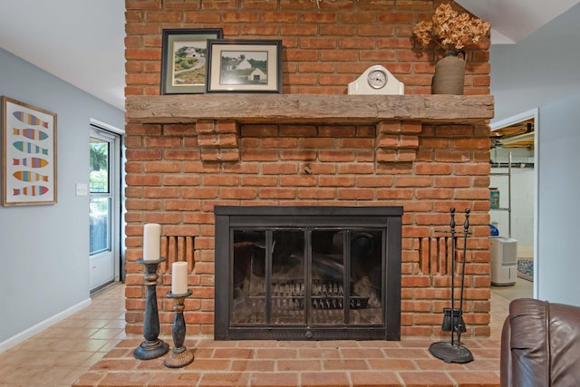 7326 State Route 19 Unit 2, Lots 27-30, Mount Gilead, OH 43338 - detailed view of a brick fireplace and baseboards