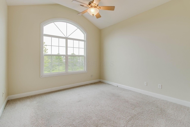 2898 Braden Way, Blacklick, OH 43004 - carpeted empty room featuring lofted ceiling, baseboards, and ceiling fan