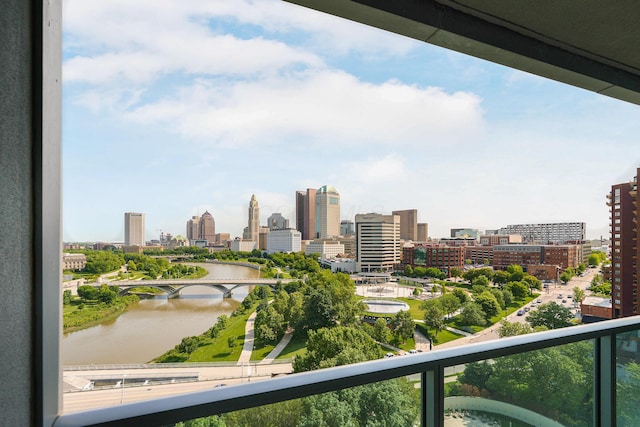 1 Miranova Pl Unit 1225, Columbus, OH 43215 - balcony with a view of skyline and a water view