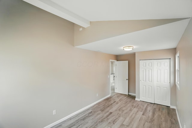 4881 Decker Ave NE, Thornville, OH 43076 - unfurnished bedroom with baseboards, light wood-style floors, and a closet