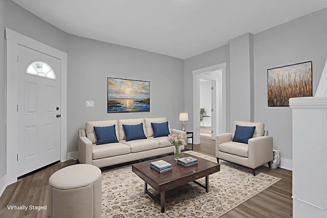 800 S Detroit St, Bellefontaine, OH 43311 - living room featuring wood finished floors and baseboards