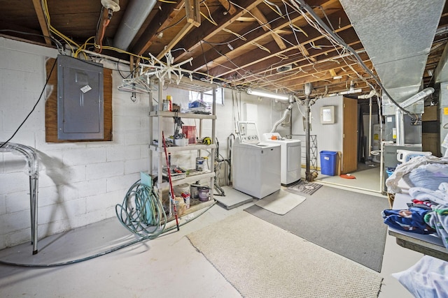 2107 Radnor Ave, Columbus, OH 43224 - basement with electric panel and washing machine and dryer