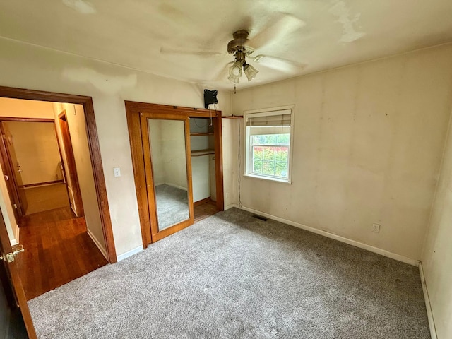 120 Chandler Ave, London, OH 43140 - unfurnished bedroom featuring a closet, carpet, baseboards, and ceiling fan