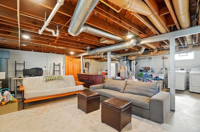 91 Nottingham Rd, Columbus, OH 43214 - below grade area featuring washing machine and dryer