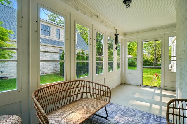 91 Nottingham Rd, Columbus, OH 43214 - sunroom / solarium with french doors and concrete flooring