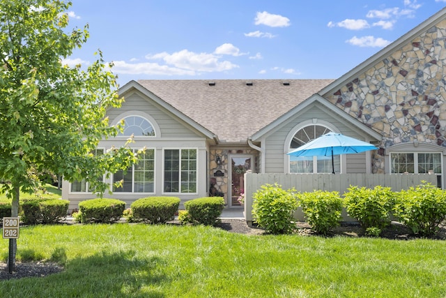 200 Jamie Lynn Cir, Pickerington, OH 43147 - view of front of home featuring stone siding and a shingled roof