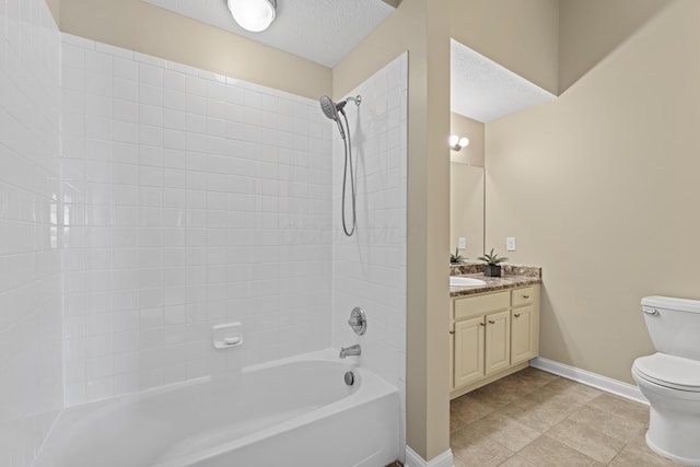 200 Jamie Lynn Cir, Pickerington, OH 43147 - bathroom featuring toilet, vanity, bathing tub / shower combination, baseboards, and tile patterned floors